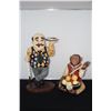 Image 1 : POOL PLAYER FIGURES, "MAN & MONKEY", W/POOL BALLS & CHALK
