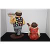 Image 2 : POOL PLAYER FIGURES, "MAN & MONKEY", W/POOL BALLS & CHALK