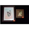 Image 1 : FRAMED FLORAL EMBOIDERY & FRAMED PICTURE OF YOUNG GIRL (2 PCS)