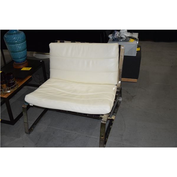 MID CENTURY MODERN CHROME & LEATHER CHAIRS (PAIR)