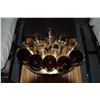 Image 2 : VINTAGE ESTEBAN PRIETO GLASSES (HAND BLOWN) (5), MCM COIN GLASSES (8) & BRASS SERVING TRAY (14 PCS)