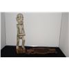 Image 1 : CARVED FIGURE (24" H) & CARVED BOWL (9" X 19") (2 PCS)