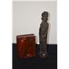 Image 1 : CARVED WOOD CHINESE KWAN YIN & CHINESE BOX W/DRAGON MOTIF (17" H) (2 PCS)