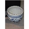 Image 1 : BLUE & WHITE FISHBOWL W/DRAGON MOTIF (14" D)
