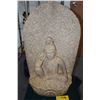 Image 1 : HIGH RELIEF GRANITE CARVING OF SITTING BUDDHIST FIGURE
