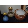 Image 1 : CLOISONNE CHINESE VASES (2) & CHINESE CERAMIC PLANTER (3 PCS)