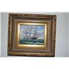 Image 1 : FRAMED OIL ON BOARD, "TALL SHIP" (16" X 18")