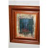 Image 1 : FRAMED OIL ON CANVAS, "WINDOW WITH FLOWERS"  (13" X 15")