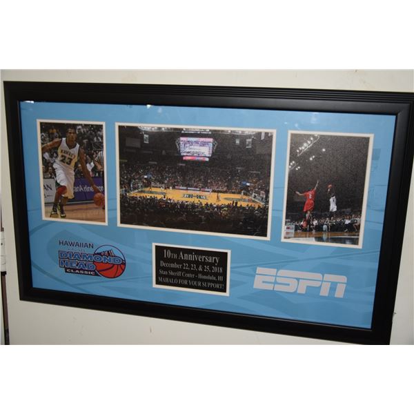 FRAMED ESPN DIAMOND HEAD CLASSIC PLAQUE, 2018 (19" X 32")