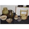 Image 1 : MIX LOT JAPANESE CERAMIC FOLK ART POTTERY (8 PCS)