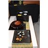 Image 1 : JAPANESE MIX LOT: LACQUER TRAYS, DISHES, STANDS & CHOPSTICK RESTS (18 PCS)