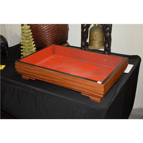 LARGE JAPANESE LACQUER IKEBANA SUIBAN (23" X 15" X 5")