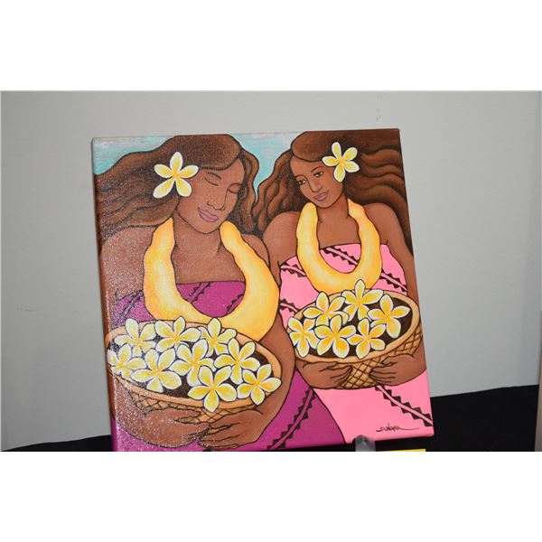 UNFRAMED PAINTING, "YELLOW PLUMERIA"; BY SHANNON WEAVER