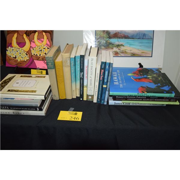 ASSORTED BOOKS INCLUDING "OBAMA AUDACITY OF HOPE", "JAMES COOK EXPLORATION OF THE PACIFIC", "THE KAH
