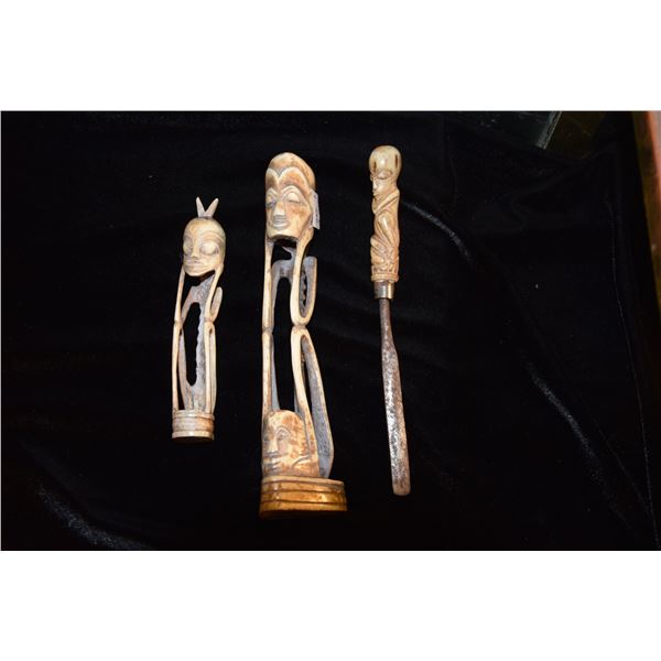 BONE CARVINGS - PACIFIC ISLANDS (3 PCS)