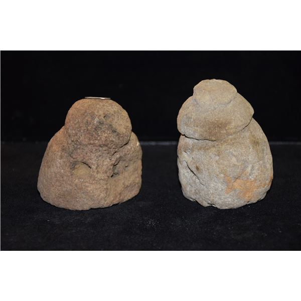 2 AUMAKUA STONES W/FACES (FROM KAILUA COLLECTION) (2 PCS)