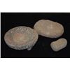 Image 1 : OLD MEXICAN MORTAR, PRE-CONTACT SMALL SALT BOWL W/SUBTLE LEDGE, SMALL HAWAIIAN MULLER FOR GRINDING (