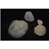 Image 1 : PRE-CONTACT HAWAIIAN STONES, LARGE HAMMER STONE W/THUMB INDENTIONS, CRUDE FISHING WEIGHT STONE W/MIC