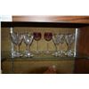 Image 1 : WATERFORD CRYSTAL STEMWARE (ARAGLIN PATTERN) & 2 RED/CLEAR WATERFORD GOBLETS (FROM UNITED AIRLINES H