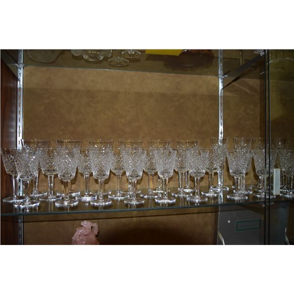 WATERFORD CRYSTAL STEMWARE (ALANA PATTERN) (29 PCS)