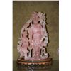Image 1 : LARGE CHINESE ROSE QUARTZ BEAUTY WITH STAND (10 1/2")