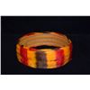 Image 1 : RED, GOLD & PURPLE FEATHER HAT BAND (DYED DUCK FEATHERS) (27 1/2" L X 1 1/2"W)