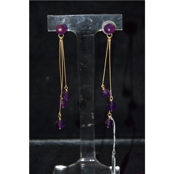 14K AMETHYST EARRINGS (PAIR)