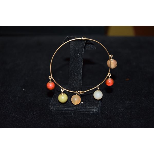 14K SEMI-PRECIOUS BEAD BRACELET