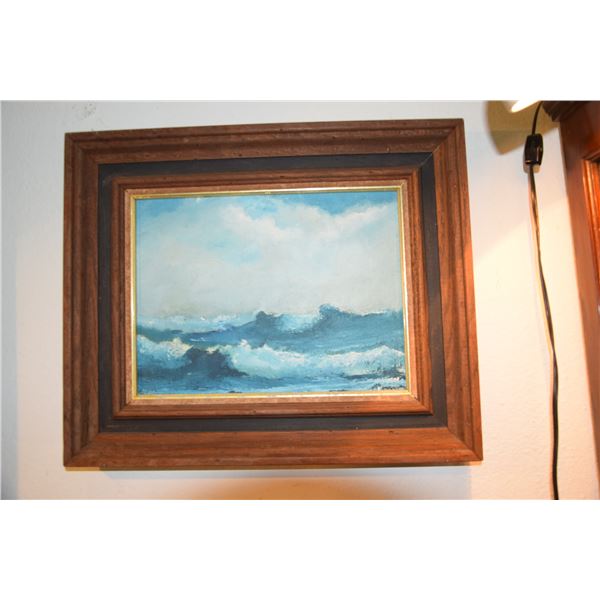FRAMED HAWAII SEASCAPE, UNSIGNED (17" X 14")