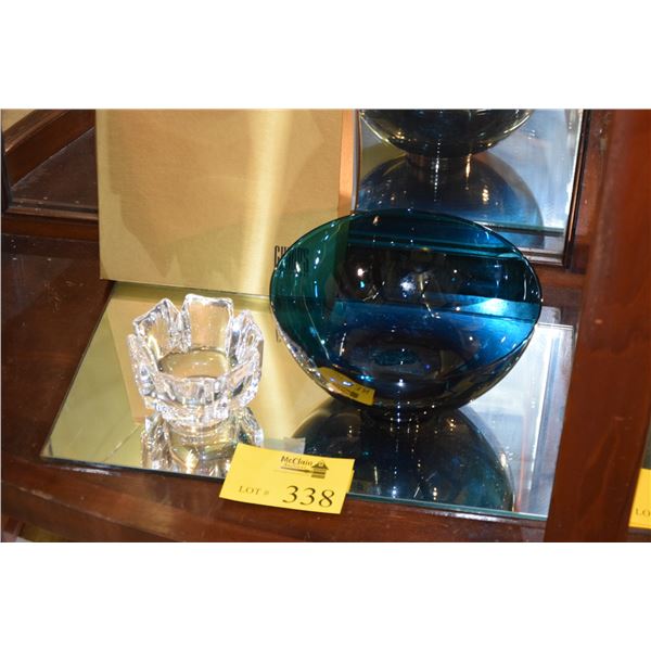 GUMPS CRYSTAL BOWL W/ORIGINAL BOX & ORROFERS CRYSTAL BOWL (2 PCS)