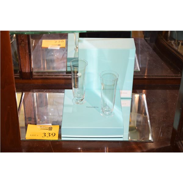 TIFFANY CRYSTAL GLASSES W/ORIGINAL BOX (2 PCS) (FROM THE COLLECTION OF REV. CLARENCE GUERREIRO)