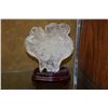 Image 1 : ROCK CRYSTAL DOUBLE FISH CARVING ON STAND (6") (FROM THE COLLECTION OF  REV. CLARENCE GUERREIRO)