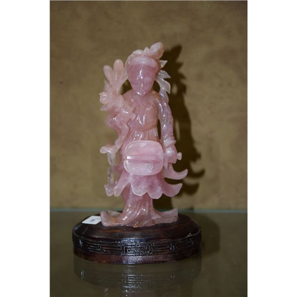 CHINESE ROSE QUARTZ BEAUTY ON STAND (5 1/2")