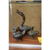 Image 1 : BRONZE DUCKS & GEESE CENSERS (6" - 14") (3 PCS)