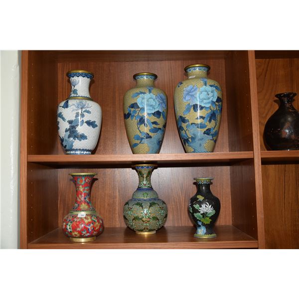 CLOISONNE VASES (6 PCS)