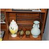 Image 1 : MIXED LOT: VASE, CERAMIC JAR W/LID, BOOK ENDS & SPICE RACK (5 PCS)
