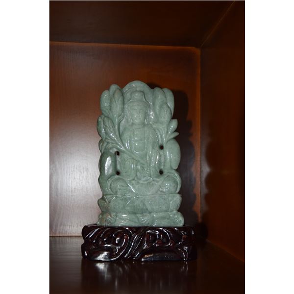GREEN JADE COLORED BUDDHA (9")