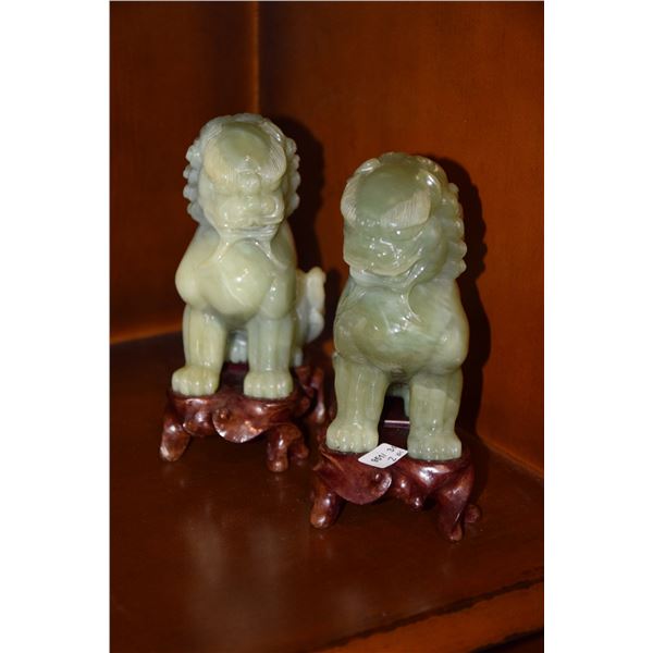 JADE FU DOGS (PAIR) (6" H)