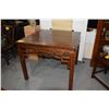 Image 1 : CHINESE BLACKWOOD TABLE W/OPEN WORK APRON, CHING (38 1/2" X 38 1/2" X 33")