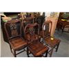Image 1 : CHINESE HARDWOOD SIDE CHAIRS W/CARVED GRAPE MOTIF (5 PCS)