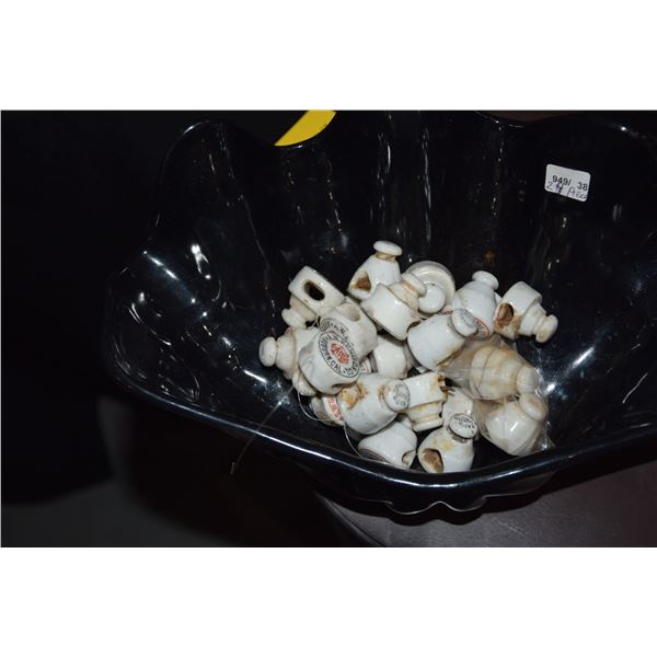 VINTAGE CERAMIC BEER & BOTTLE STOPPERS (CA AND HI COMPANIES) (24 PCS) (DOES NOT INCLUDE SHELL BOWL)