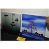 Image 1 : UNFRAMED PRINTS: BOATS (11 3/4" X 11 3/4") & TREE (11 3/4" X 11 3/4") (2 PCS)