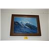 Image 1 : FRAMED OIL ON CANVAS, "SURFERS AT SUNSET BEACH" 1964; SIGNED
