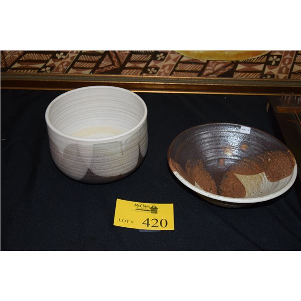 MIXED LOT: CHARLES HIGA POT & BOWL (2 PCS)