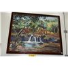 Image 1 : FRAMED OIL ON CANVAS, "WAIKAHALULU FALLS" BY DOROTHY SMITH (26" X 26 ")