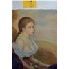 Image 1 : UNFRAMED OIL ON CANVAS, GIRL W/ FLOWERS