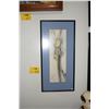 Image 1 : FRAMED WATERCOLOR, "ROSE"; BY KAHI(28 1/2" X 13 3/4") (FROM THE COLLECTION OF REV. CLARENCE GUERREIR