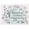 Image 1 : AMERICAN CENTURY (25) RICE, PALMER, DAVIS, WEBBER SIGNED PIN FLAG (BECKETT COA)