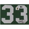 Image 2 : LARRY BIRD SIGNED CUSTOM FRAMED CELTICS JERSEY ( BECKETT COA )