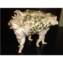 Lg. Porcelain Cherub Centerpiece  with repairs